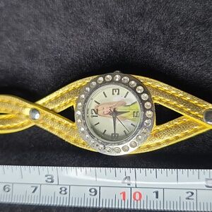 Disney Beige and Yellow Hannah Montana Watch with Silver Accents